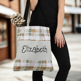 Bolsa Tote Xadrez de queda de aquarela moderna