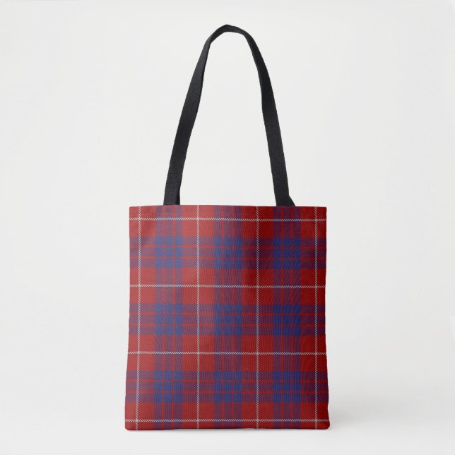 Bolsa Tote Xadrez de Tartan escocesa de Hamilton do clã (Frente)