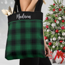 Xadrez de Tartan Verde e Preto Personalizada