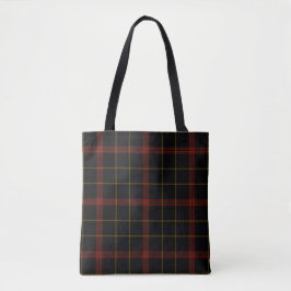 Bolsa Tote Xadrez de Tartan vermelha preta do ouro amarelo