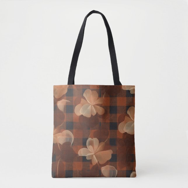 Bolsa Tote Xadrez em Flores (Frente)