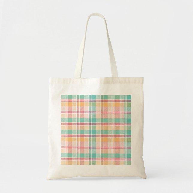 Bolsa Tote Xadrez Escocês Multicolorido (Frente)