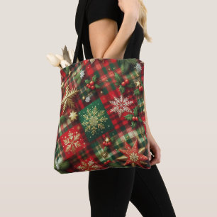 Bolsa Tote Xadrez Festivo 
