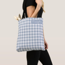 Xadrez Gingham Costeiro Préppy Azul e Branco Nome