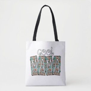 Bolsa Tote Xadrez Mamãe Legal Turquesa Leopardo Caixa Doodle 