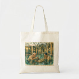 Bolsa Tote Xadrez nos Banhos Gellert Budapeste Hungria
