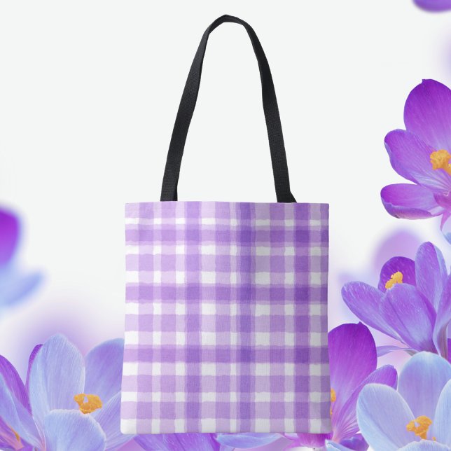 Bolsa Tote Xadrez Primavera lavanda (Criador carregado)