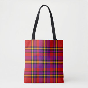 Bolsa Tote Xadrez Red Tartan Swahili - Padrão Verificado - 54