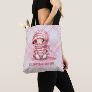 Bolsa Tote Xadrez rosa e branca