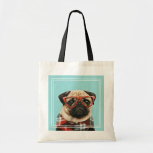 Bolsa Tote Xadrez Shirt Pug