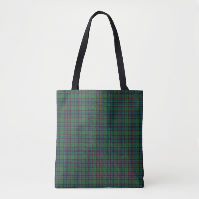Bolsa Tote Xadrez Verde Azul Laranja (Frente)