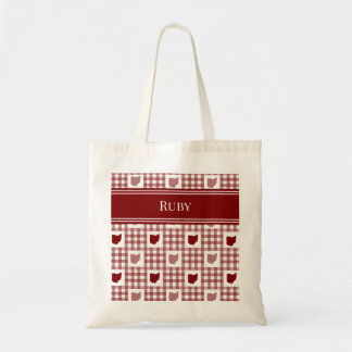Bolsa Tote Xadrez Vermelho de Ohio