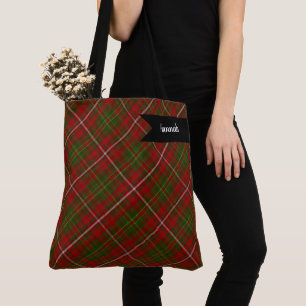 Bolsa Tote Xadrez Vermelho e Verde do Clã Hay