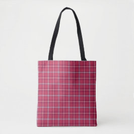 Bolsa Tote Xadrez Vermelho Tijolo e Pêssego Suave