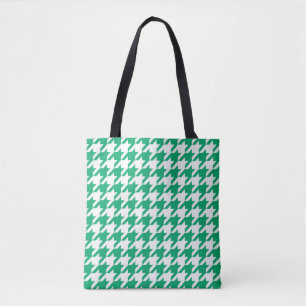Bolsa Tote Xadrez Vichy Verde e Branco Houndstooth