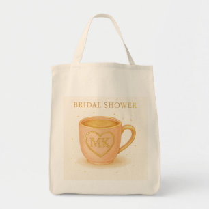 Bolsa Tote Xícara de café rosa rubor