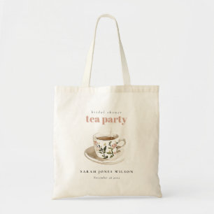 Bolsa Tote Xícara de Chá Floral Clássica Festa de Chá Chá de 