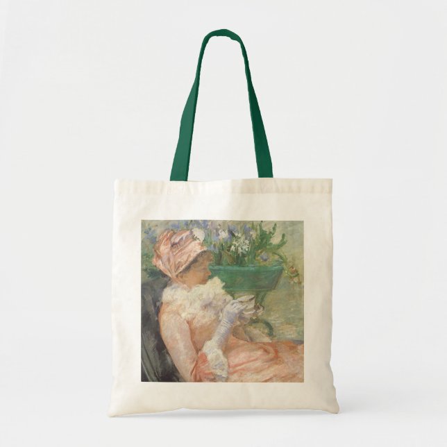 Bolsa Tote Xícara de chá por Mary Cassatt, Impressionismo ven (Frente)
