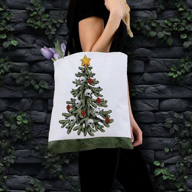 Bolsa Tote XMAS assustador | Um Grunge De Árvore De Natal Mui (Criador carregado)