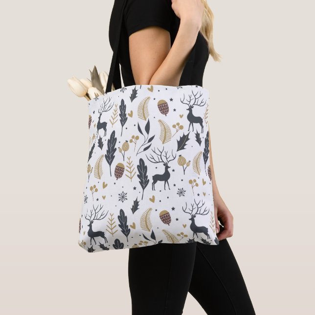 Bolsa Tote Xmas Deer e Deixa a Coleção de Saudações Felizes (Close Up)