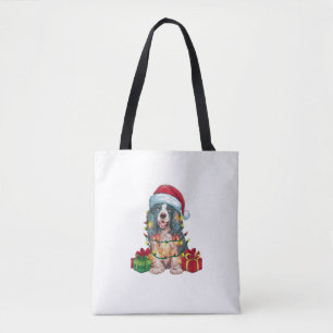 Bolsa Tote Xmas Lighting Santa Hound English Coonhound Dog Ch