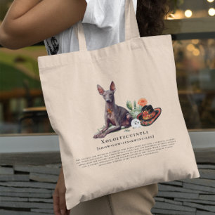 Bolsa Tote Xoloitzcuintli Aquarela do Cão Mexicano Sem Pelo