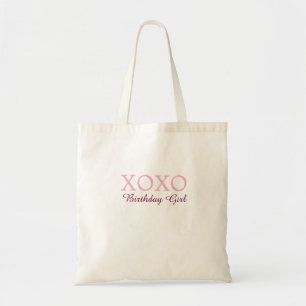 Bolsa Tote Xoxo aniversário menina nome rosa malva simples am