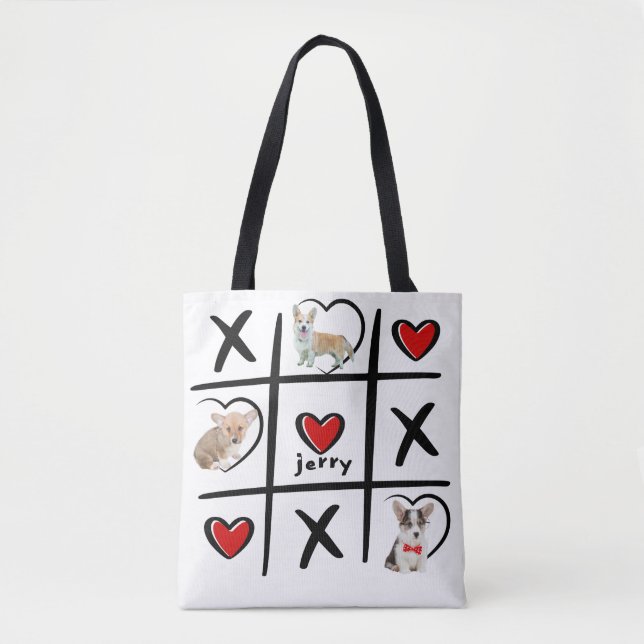 Bolsa Tote XOXO Pet Lover Fotografias e Nome (Frente)
