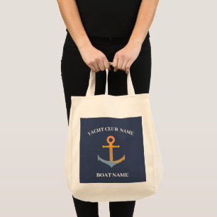Bolsa Tote Yacht clube de ancoragem azul marina welcom