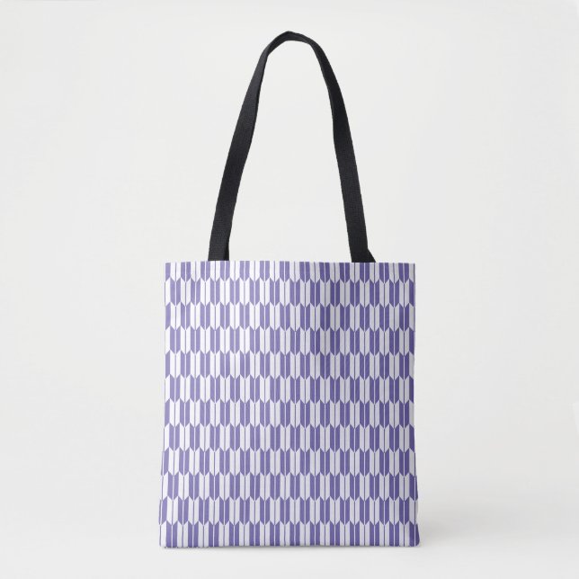 Bolsa Tote Yagasuri japão padrão tradicional azul roxo (Frente)