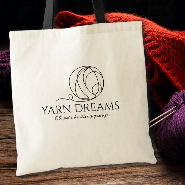 Bolsa Tote Yarn Dreams Minimalist Name (Criador carregado)