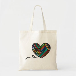 Bolsa Tote Yarn Heart Tote Bag