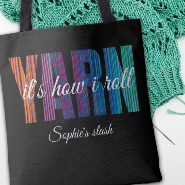 Bolsa Tote Yarn It's How I Roll Custom Knitting (Criador carregado)