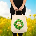 Bolsa Tote Yellow Lemon Wreath<br><div class="desc">When life gives you lemons... go shopping! Bright and cheery,  with yellow lemon branches and a wreath on a white background will brighten your day. Nice gift idea!</div>
