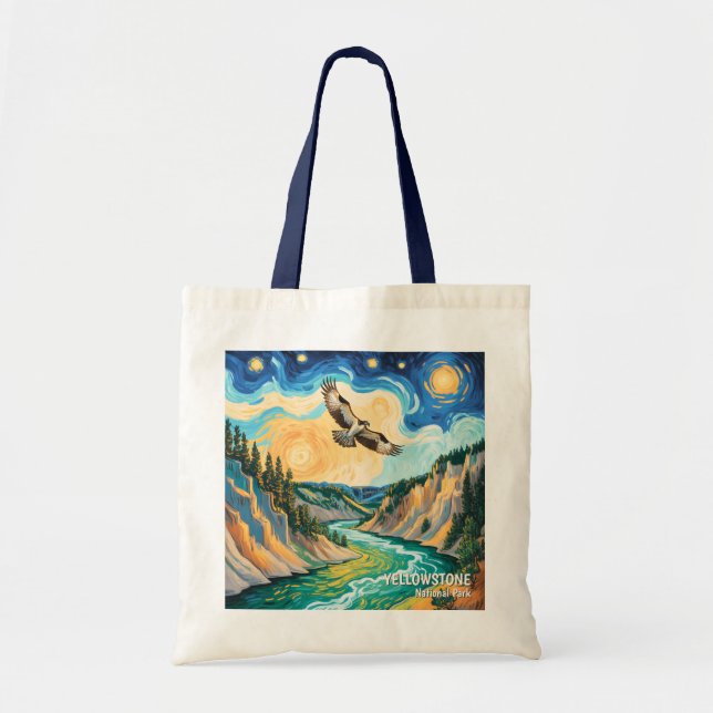Bolsa Tote Yellowstone National Park River Colorful Bird Art (Frente)