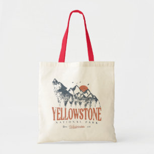 Bolsa Tote Yellowstone National Park Wolf Mounates Vintage
