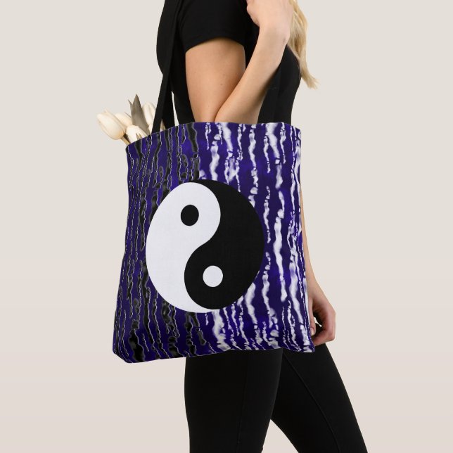 Bolsa Tote Yin Yang Azul Tranquilidade Energia Zen (Close Up)