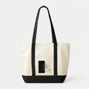 Bolsa Tote Yin Yang Black White Lotus Blossom