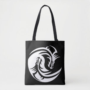 Bolsa Tote yin yang dragons tota saco
