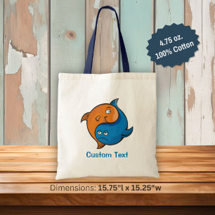 Bolsa Tote Yin Yang Fish Cartoon Tote Bag