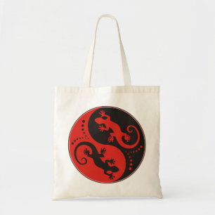 Bolsa Tote YIN & YANG Geckos preto vermelho + sua ideia de fu