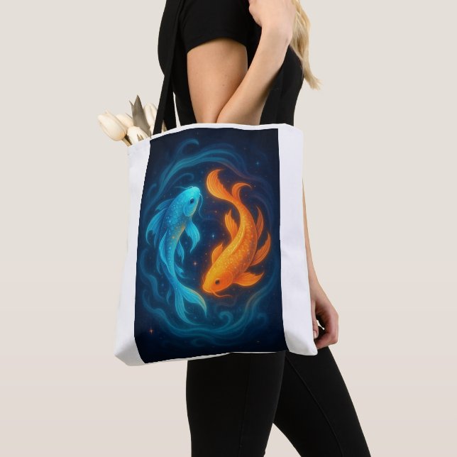 Bolsa Tote Yin Yang Koi Fish (Close Up)