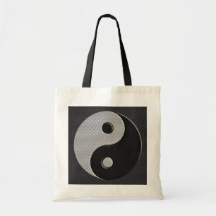 Bolsa Tote Yin Yang no estilo de Impressão de fibra de carbon