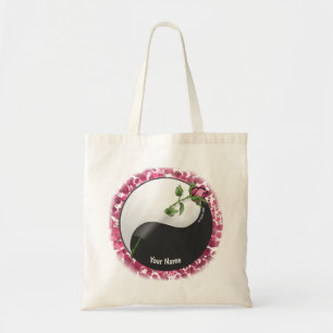 Bolsa Tote Yin Yang Rosa nome personalizado Tote Bag