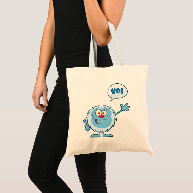 Bolsa Tote Yo Blue Monster Waving (Criador carregado)