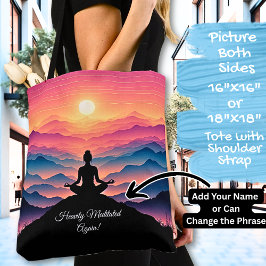 Bolsa Tote Yoga com uma Vista do Sunset - Adicionar Nome ou T
