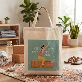 Bolsa Tote Yoga Exercise Sweet Illustrated Bag