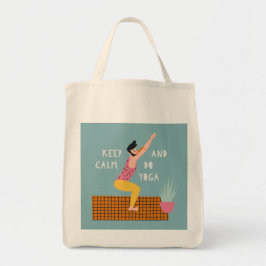 Bolsa Tote Yoga Exercise Sweet Illustrated Bag