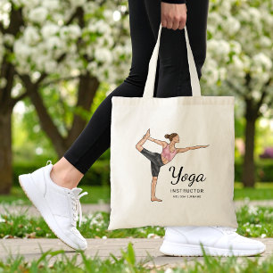 Bolsa Tote Yoga Instrutor Dançer Pose Professora Nome Persona
