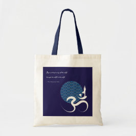 Bolsa Tote Yoga-Sol Azul Espiritual Asiático Aum Calliografia